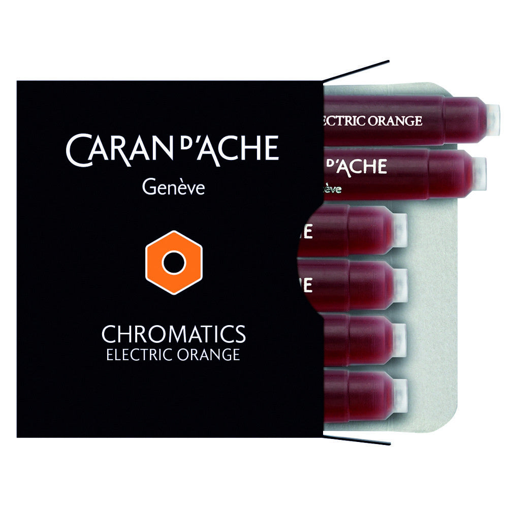 Cartucho Para Caneta Tinteiro Chromatics Caran d'Ache Eletric Orange 6 Unidades